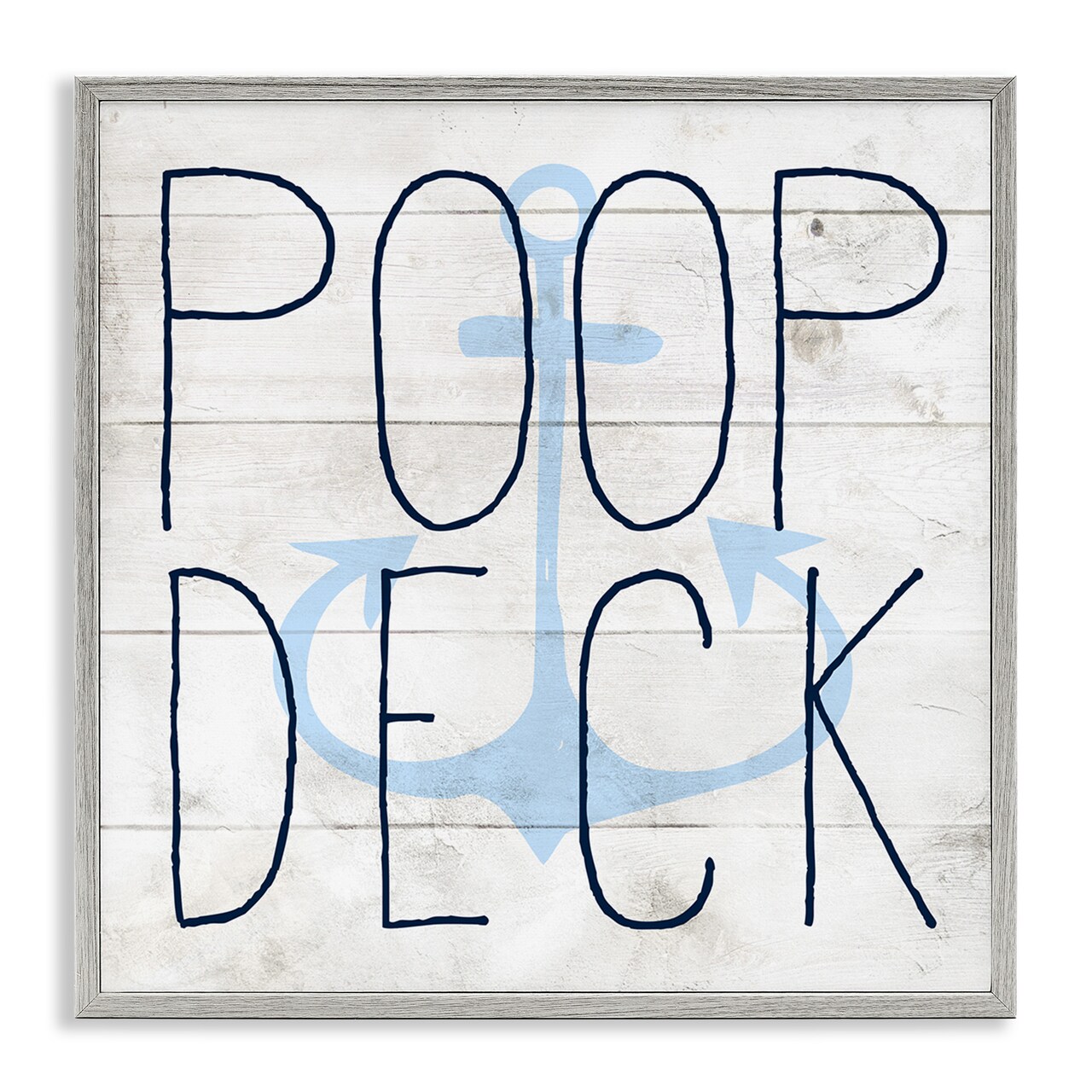 Stupell Industries Poop Deck Funny Beach House Framed Giclee Art